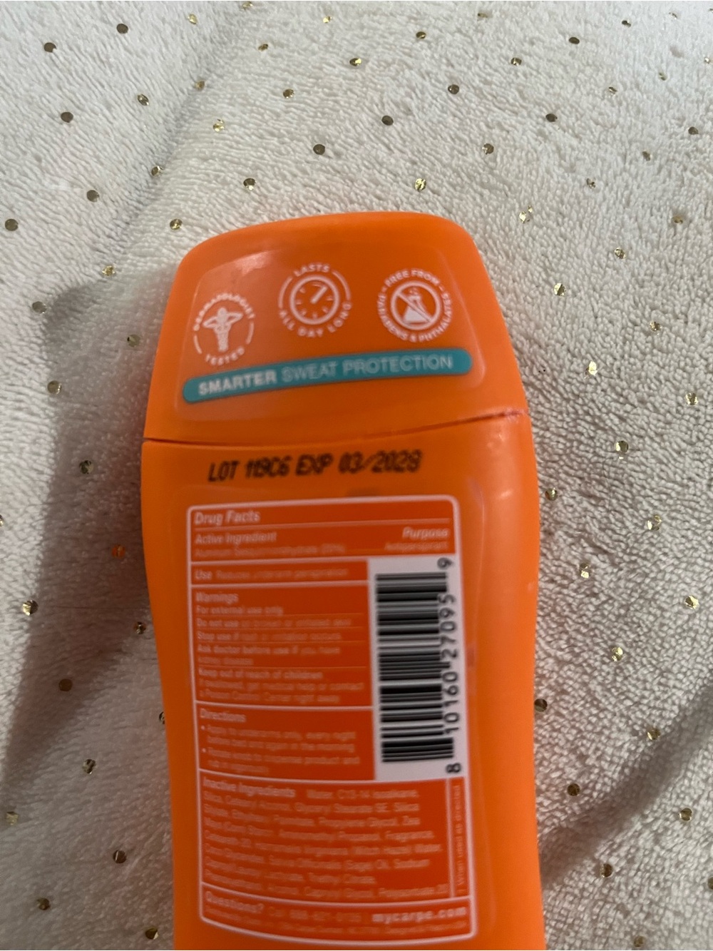 2 Pack Carpe Clean Sport Antiperspirant Deodorant 100Hr Sweat & Odor Control - Picture 2 of 2